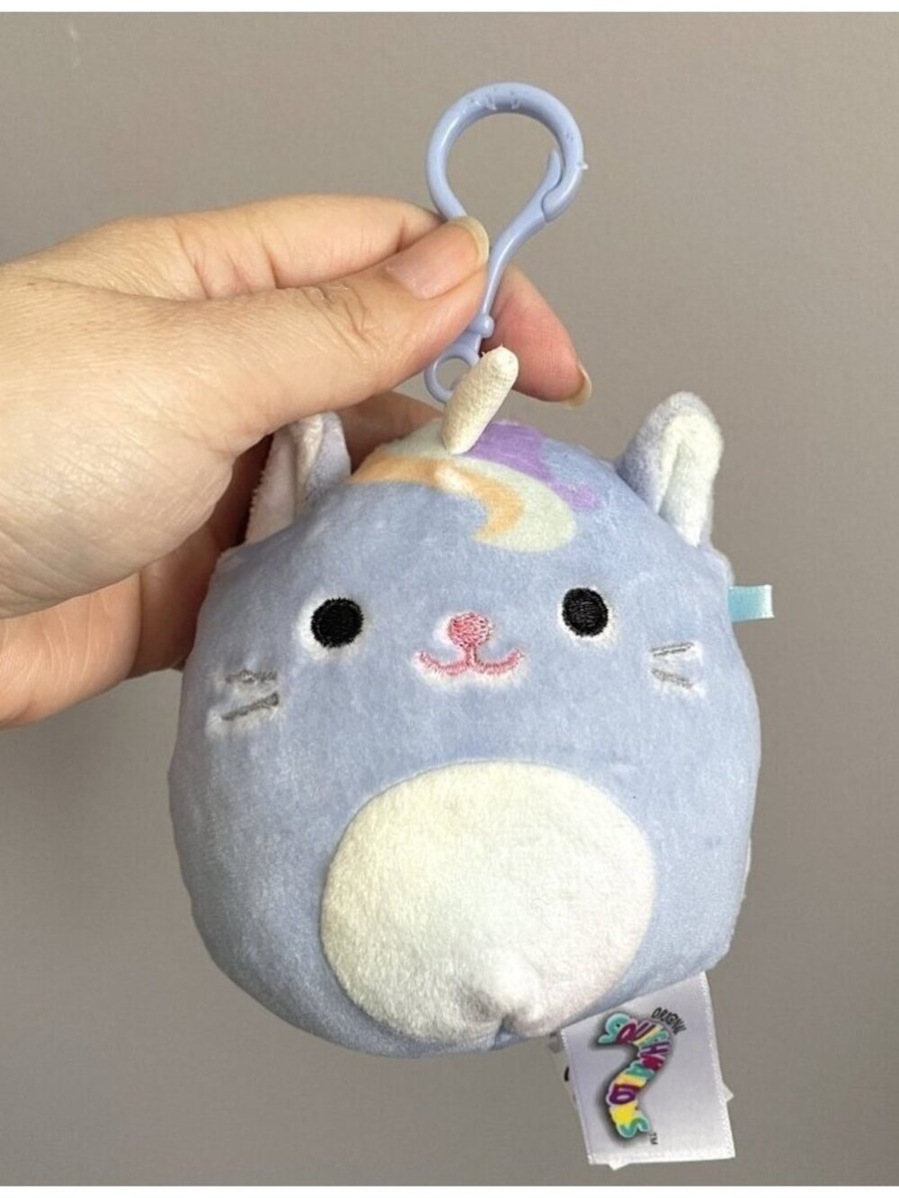 Squishmallows Kellytoy Clarice The Caticorn 3.5" Key Ring / Purse Charm / Clip
